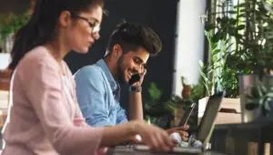 two people discussing about cyber security