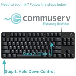 How to zoom in on keyboard