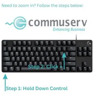 How to zoom in on keyboard