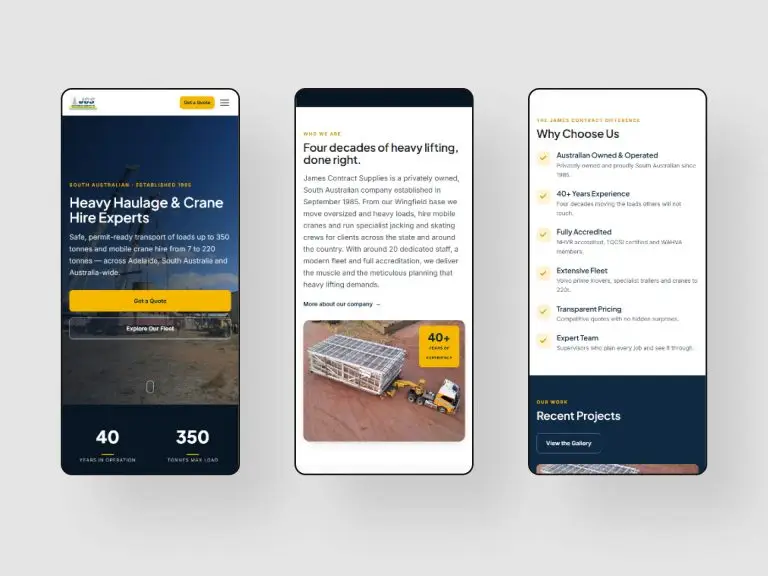 KCS website mockup mobile